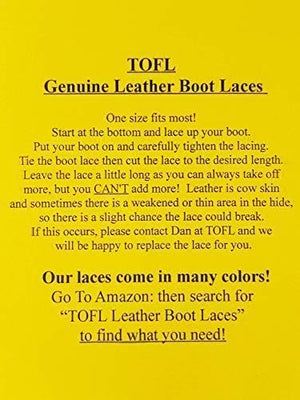 
                  
                    TOFL Logger Style Leather Boot Laces | 108 inch Long | 2 Leather Strips [1 Pair] | Medium Brown
                  
                