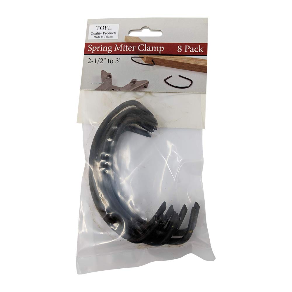 
                  
                    TOFL Miter Spring Clamps | 8 To A Package 2-1/2" to 3" | Woodworking - Picture Frames - Crown Molding - Wood Trim and More (2-1/2" to 3" Miter Spring Clamp)
                  
                