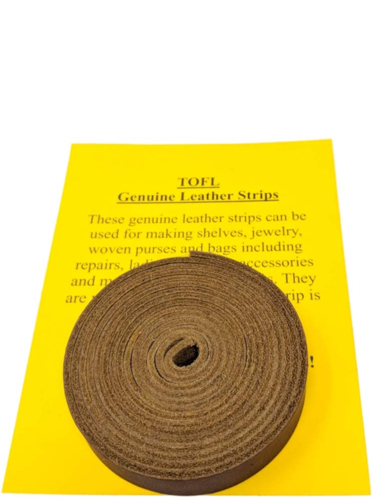 
                  
                    TOFL Genuine Top-Grain Leather Strap | 72 Inches Long | 5/8 Inch Wide | 1/16 Inch Thick (4-5 oz) | 1 Leather Strip for DIY Arts & Craft Projects, Clothing, Jewelry, Wrapping | Brown
                  
                