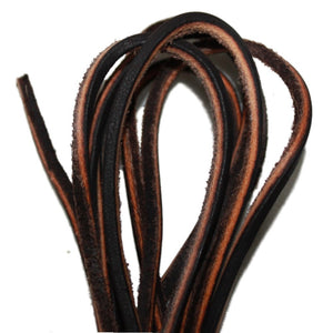 
                  
                    TOFL Logger Style Leather Boot Laces | 108 inch Long | 2 Leather Strips [1 Pair] | Brown With Stripe
                  
                