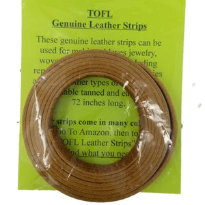 
                  
                    TOFL Genuine Top-Grain Leather Strap | 72 Inches Long | 5/8 Inch Wide | 1/16 Inch Thick (4-5 oz) | 1 Leather Strip for DIY Arts & Craft Projects, Clothing, Jewelry, Wrapping | Tan
                  
                