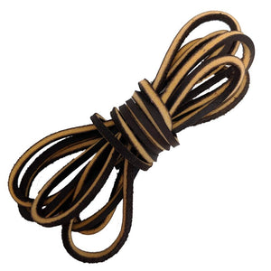 
                  
                    TOFL Logger Style Leather Boot Laces | 108 inch Long | 2 Leather Strips [1 Pair] | Brown With Stripe
                  
                