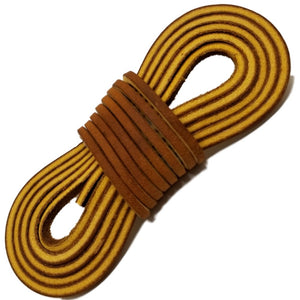 
                  
                    TOFL Logger Style Leather Boot Laces | 54 inches Long | 3 Leather Strips [1 Pair and 1 Spare] | Tan
                  
                