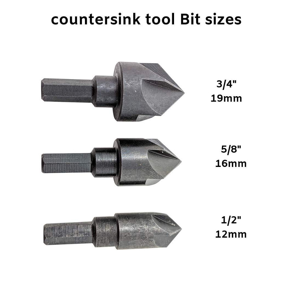 
                  
                    TOLF Countersink Screw Hole Tool - Manual 3-Pc. Countersink Drill Bit Set
                  
                