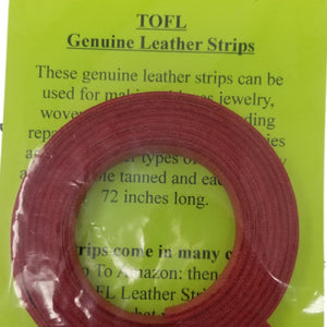 
                  
                    TOFL Genuine Top-Grain Leather Strap | 72 Inches Long | 1/2 Inch Wide | 1/16 Inch Thick (4-5 oz) | 1 Leather Strip for DIY Arts & Craft Projects, Clothing, Jewelry, Wrapping | Red
                  
                