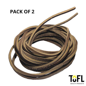 
                  
                    TOFL Logger Style Leather Boot Laces | 108 inch Long | 2 Leather Strips [1 Pair] | Medium Brown
                  
                