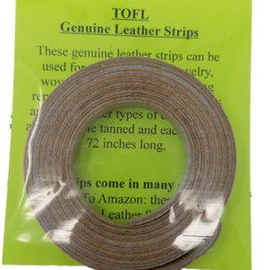 
                  
                    TOFL Genuine Top-Grain Leather Strap | 72 Inches Long | 1/2 Inch Wide | 1/16 Inch Thick (4-5 oz) | 1 Leather Strip for DIY Arts & Craft Projects, Clothing, Jewelry, Wrapping | Neutral
                  
                