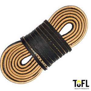 
                  
                    TOFL Logger Style Leather Boot Laces | 54 inches Long | 3 Leather Strips [1 Pair and 1 Spare] | Burgundy With Stripe
                  
                