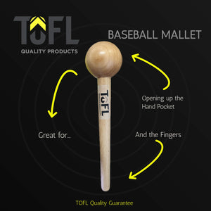 
                  
                    TOFL Baseball Glove Mallet - Sports Mitt Shaping Tool - Smooth Wood Stick Stretcher with Round Head for Breaking In, Tenderizing Stiff & New Gear - Non-Slip Strong, Ergonomic Grip - Long Wooden Handle
                  
                