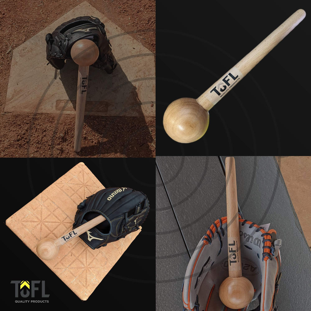 
                  
                    TOFL Baseball Glove Mallet - Sports Mitt Shaping Tool - Smooth Wood Stick Stretcher with Round Head for Breaking In, Tenderizing Stiff & New Gear - Non-Slip Strong, Ergonomic Grip - Long Wooden Handle
                  
                