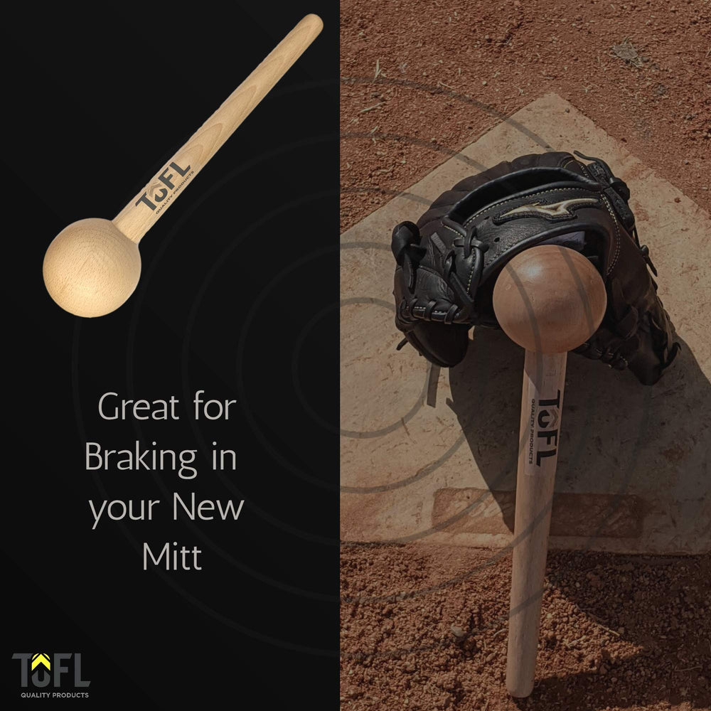 
                  
                    TOFL Baseball Glove Mallet - Sports Mitt Shaping Tool - Smooth Wood Stick Stretcher with Round Head for Breaking In, Tenderizing Stiff & New Gear - Non-Slip Strong, Ergonomic Grip - Long Wooden Handle
                  
                