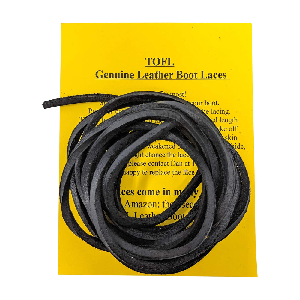 
                  
                    TOFL Leather Boot Laces Logger Style Black Easy Sizing Just Cut to Fit. 108 Inches Long Bootlaces Great for Crafts Hanging Pictures Straps Tie Downs Black cordones de bota de cuero (Black)
                  
                