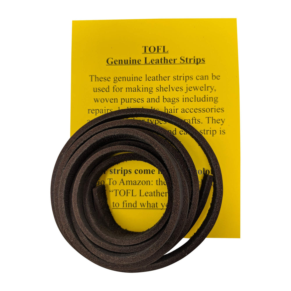 
                  
                    TOFL Genuine Top-Grain Leather Strap | 72 Inches Long | 3/8 Inch Wide | 1/8 Inch Thick (7-8 oz) | 1 Leather Strip for DIY Arts & Craft Projects, Clothing, Jewelry, Wrapping | Midnight Brown
                  
                